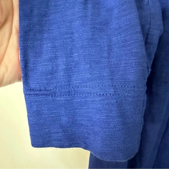 Chico's The Ultimate Tee Cotton Slub Cardigan Royal Blue Long Sleeve Size S GUC - Picture 4 of 7
